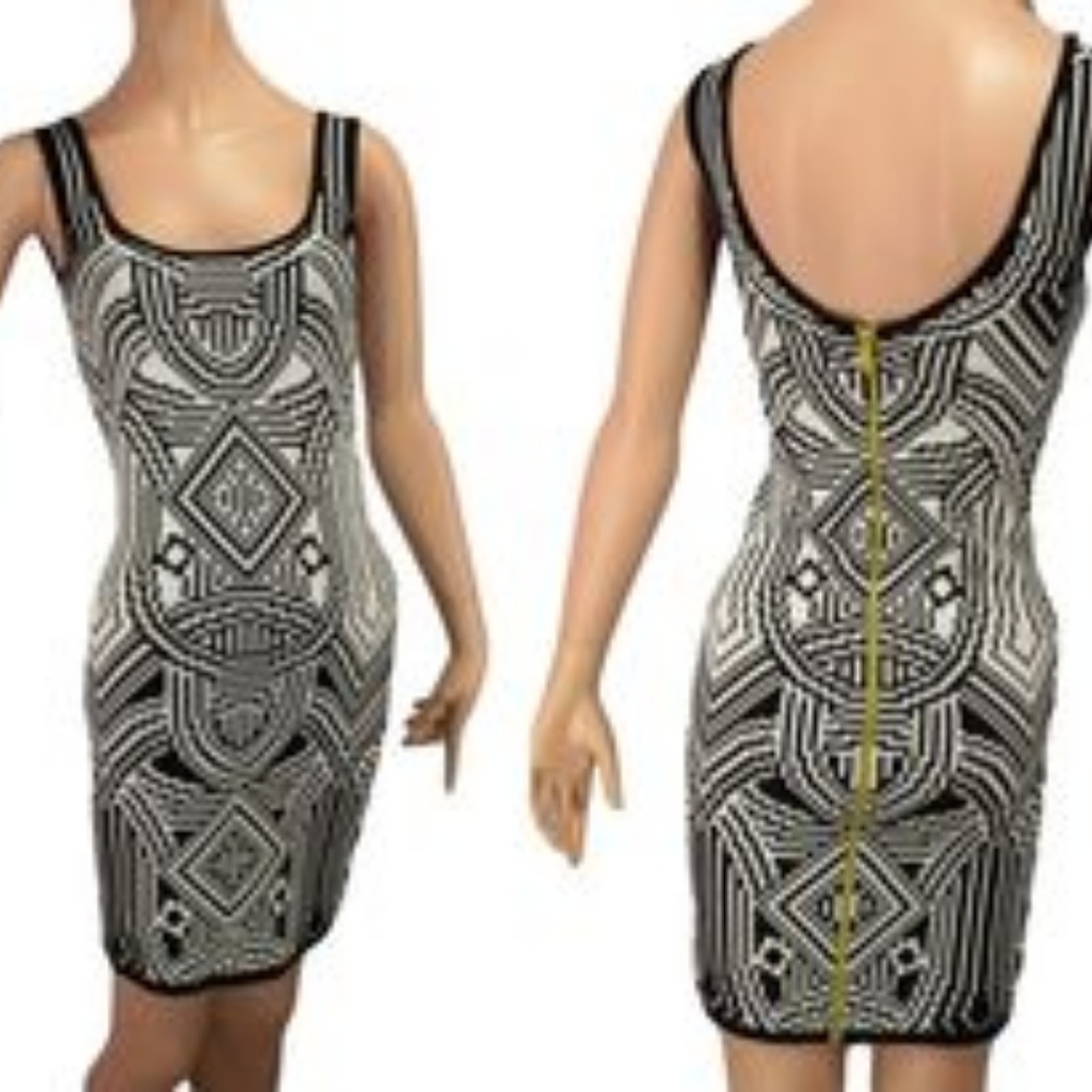 Nicole Miller Atelier Aztec Bodycon Mini Dress